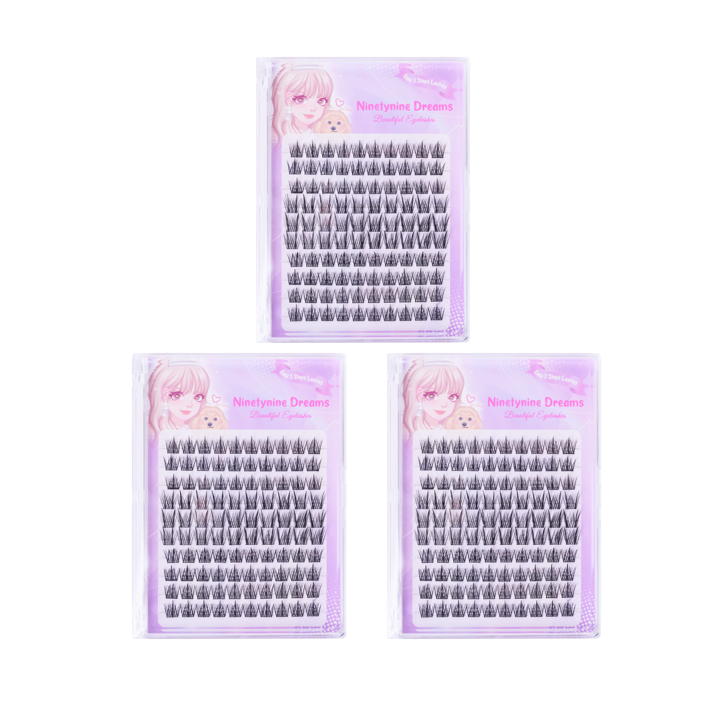 100PCs Easy-Three-Steps Lashes