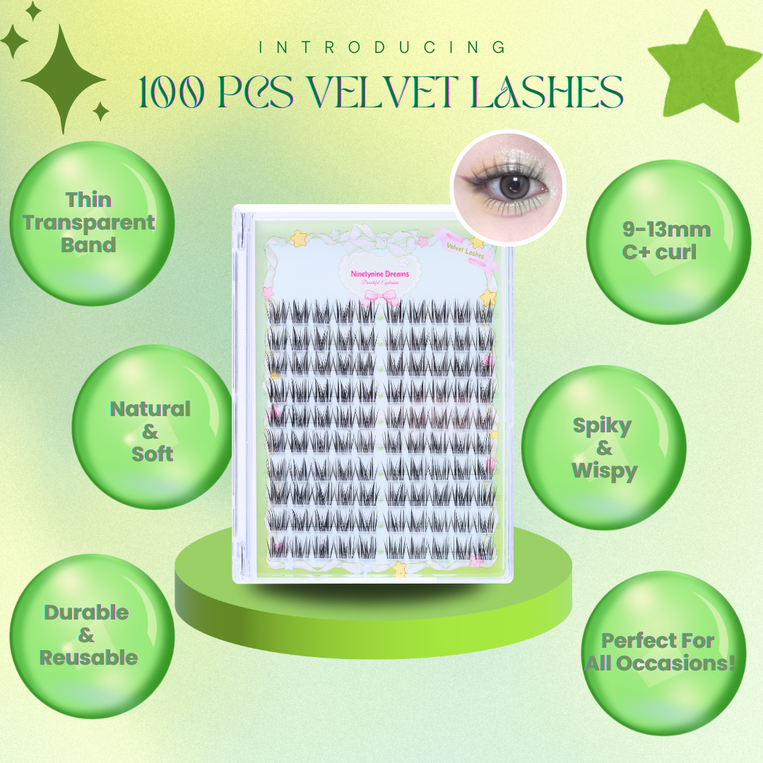 100PCs Velvet Lashes - Ninetynine Dreams