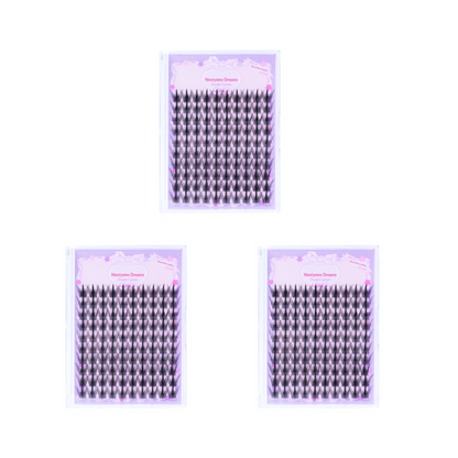Three boxes of Ninetynine Dreams Cloud Nine individual lash clusters arranged on white background
