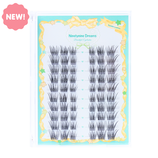 Ninetynine Dreams Twinkle Lashes 100-piece tray of natural cluster lashes with cat-eye and wispy style