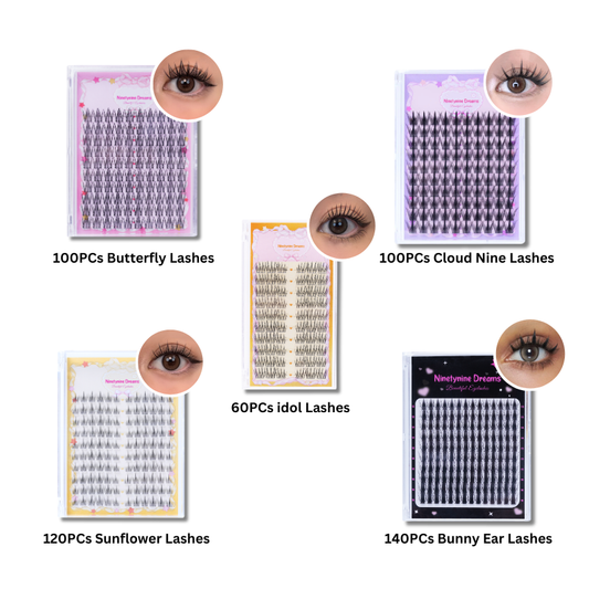 ♡ 520PCs Ninetynine Dreams Manhua Lashes Bundle - Cloud Nine, Butterfly, idol, Sunflower, Bunny Ear ♡