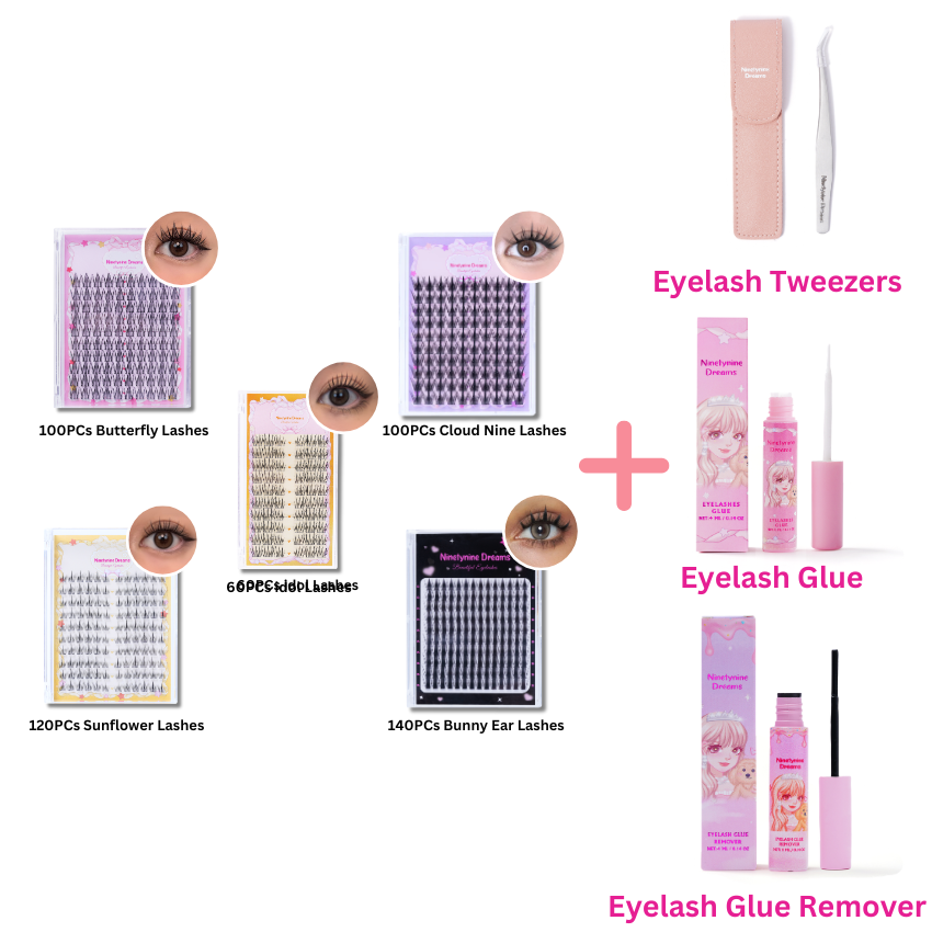 ♡ 520PCs Ninetynine Dreams Manhua Lashes Bundle - Cloud Nine, Butterfly, idol, Sunflower, Bunny Ear ♡