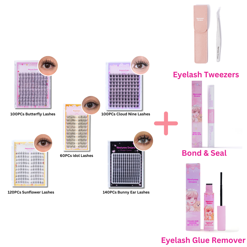 ♡ 520PCs Ninetynine Dreams Manhua Lashes Bundle - Cloud Nine, Butterfly, idol, Sunflower, Bunny Ear ♡