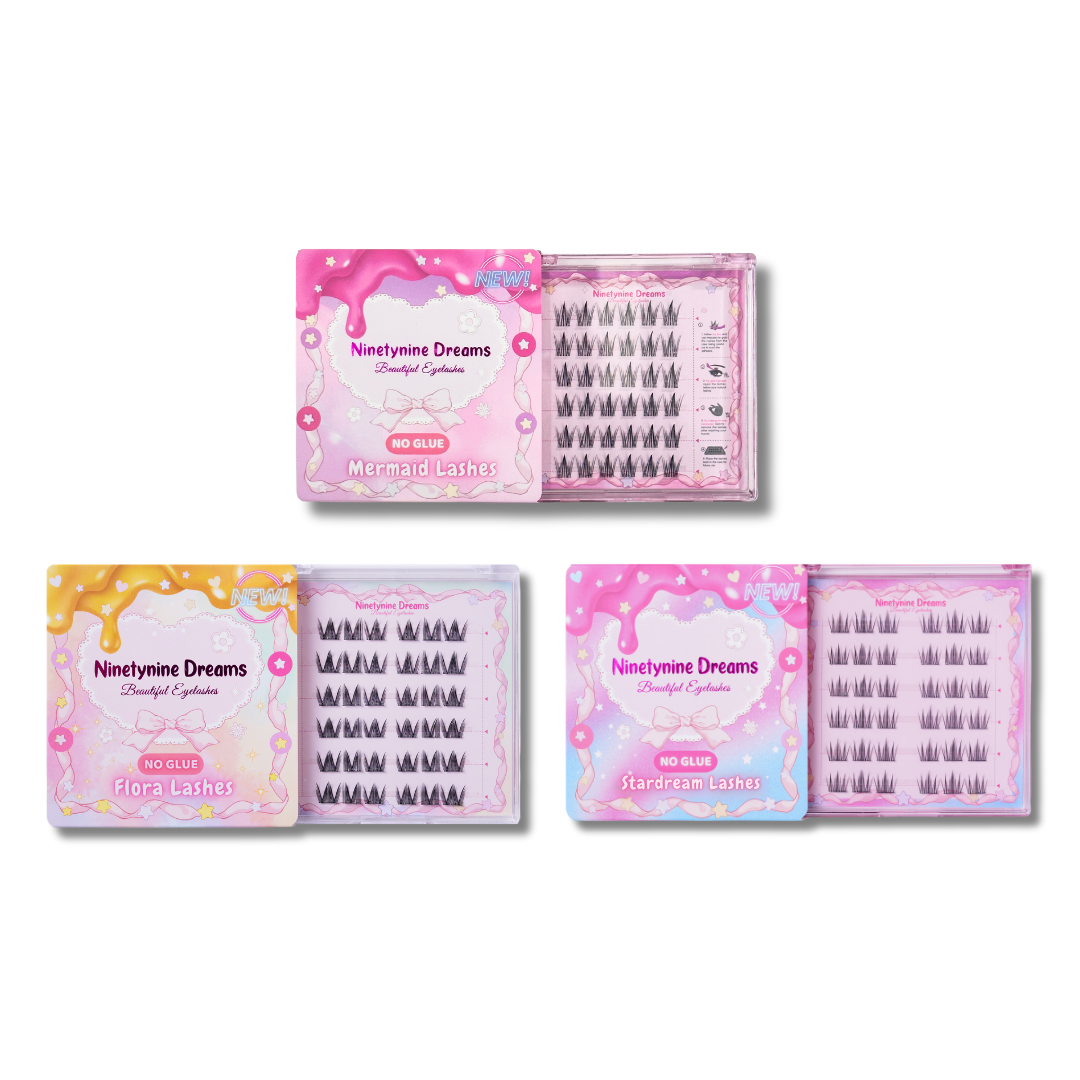 The [NO GLUE] Self-Adhesive Lashes Bundle (3 Styles - Stardream, Mermaid, Flora)