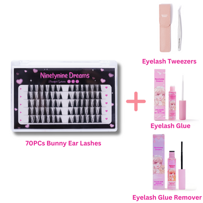 70PCs Bunny Ear Lashes