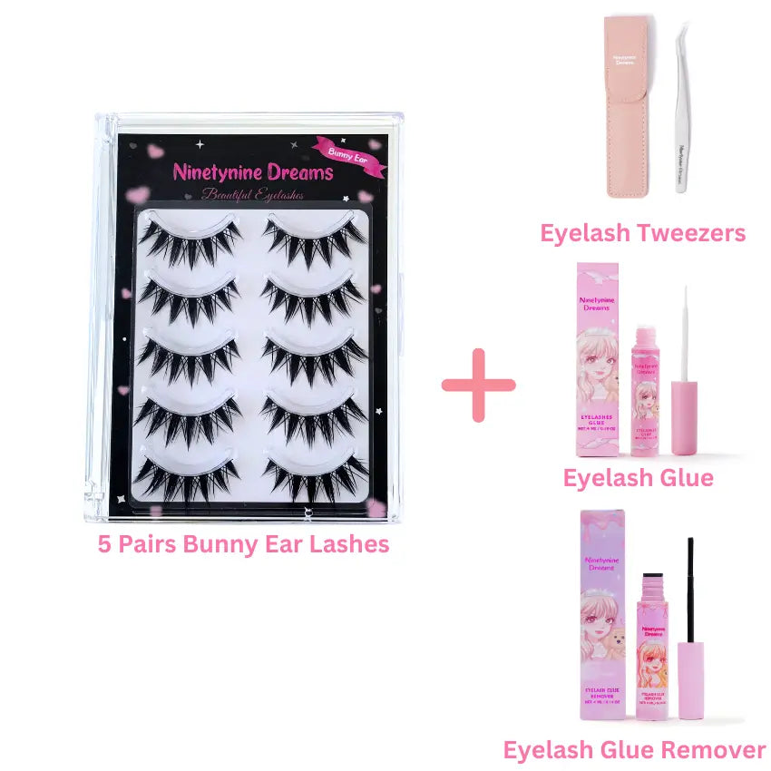 5 Pairs Bunny Ear Lashes Ninetynine Dreams