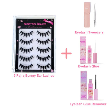 5 Pairs Bunny Ear Lashes Ninetynine Dreams