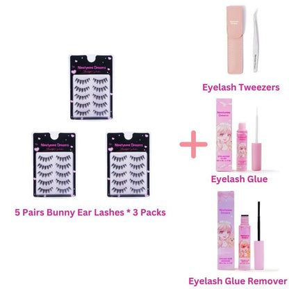 5 Pairs Bunny Ear Lashes - Ninetynine Dreams
