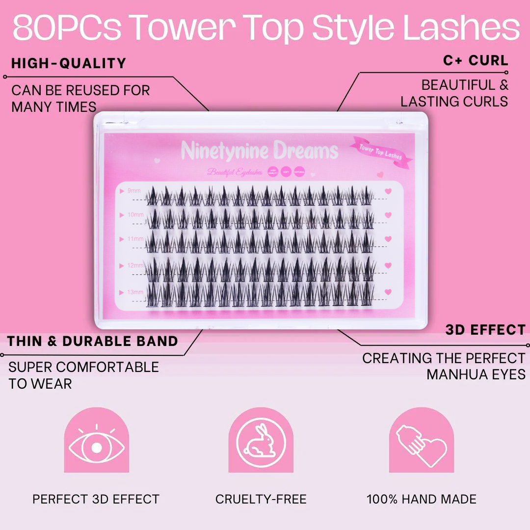 80PCs Tower Top Style Lashes