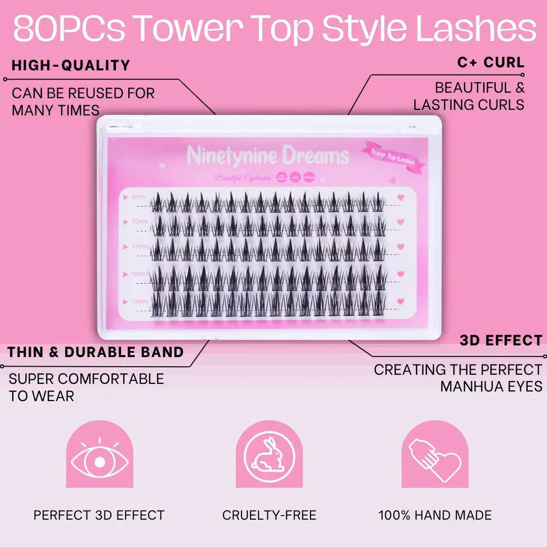 80PCs Tower Top Style Lashes Ninetynine Dreams