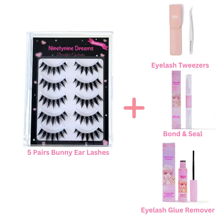5 Pairs Bunny Ear Lashes Ninetynine Dreams