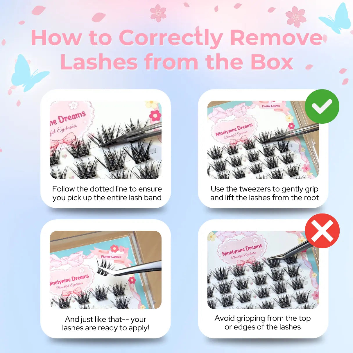 60PCs Flutter Lashes Ninetynine Dreams