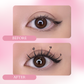 A before-and-after comparison of the 60PCs Flutterfly  Lashes from Ninetynine Dreams. On the left, the "before" image shows natural lashes without extensions. On the right, the "after" image showcases the transformation with the Flutter Lashes applied, enhancing volume, length, and definition. The lashes create a soft, wispy effect for a natural yet eye-catching look.