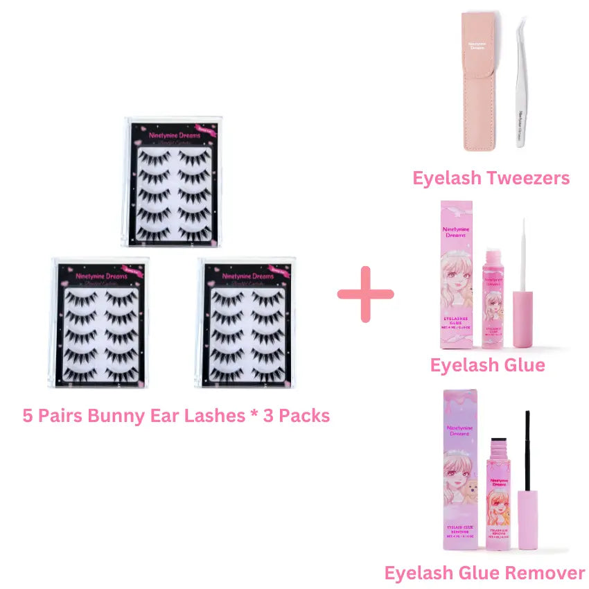 5 Pairs Bunny Ear Lashes Ninetynine Dreams