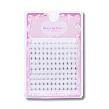 Front view of Ninetynine Dreams Cat Ear Lower Lashes showcasing lash casing and lashes