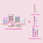 Ninetynine Dreams Soft Girl Lash Bundle featuring all 6 lash styles, along with essential accessories: lash tweezers, Bond and Seal, and lash remover. 