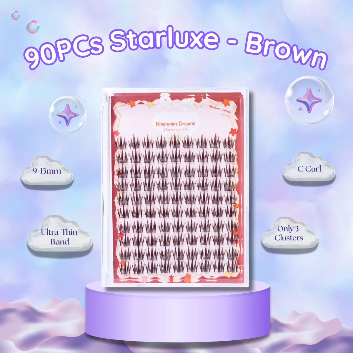 90PCs Starluxe Lashes - Brown Ninetynine Dreams