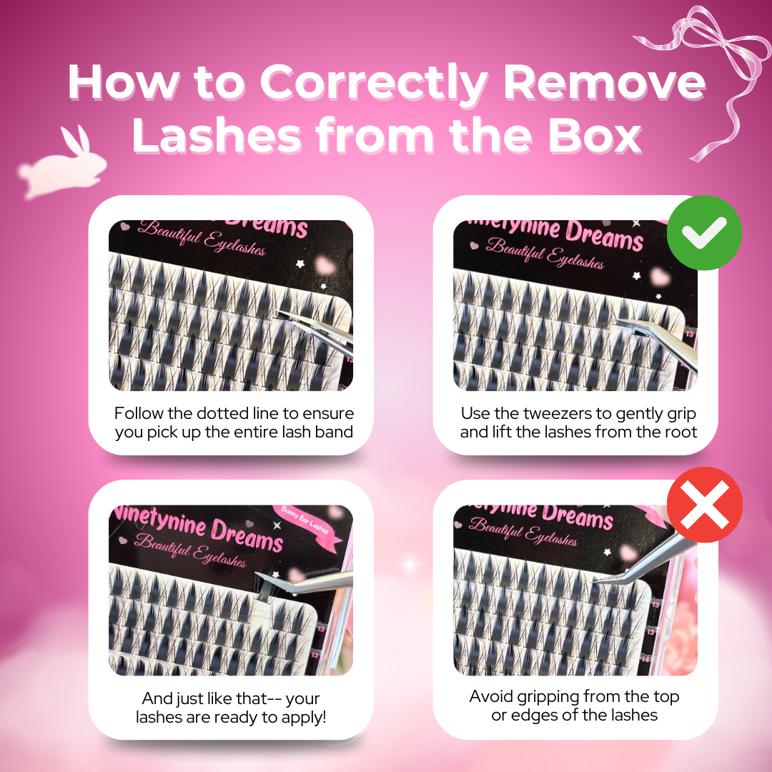 140PCs Bunny Ear Lashes