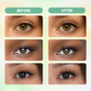 Before and after wearing No Glue Auradream Lashes showing soft natural lash look