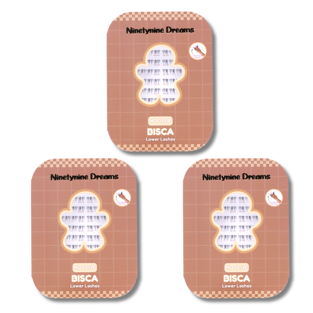Bisca No Glue Lower Lashes available in multi-pack options.
