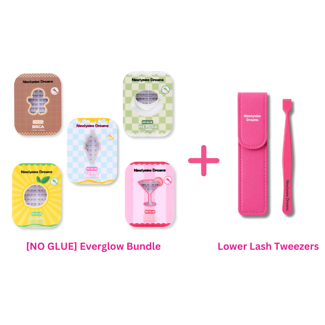 No Glue Everglow Bundle with precision lash tweezers for easy application and styling