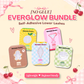 EverGlow No Glue Lower Lashes Bundle overview featuring Solara, Bisca, Melora, Roséa, and Vella lash styles.