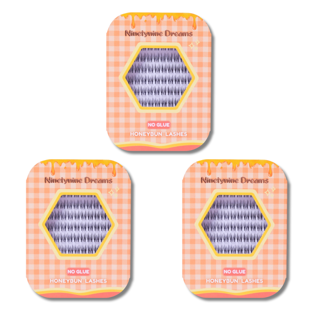 Three pack bundle of No Glue Honeybun Lashes
