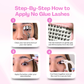 Step-by-step tutorial for applying [NO GLUE] Pinkwhisper self-adhesive cluster lashes.