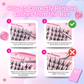 Step by step guide showing how to correctly remove lash clusters from the Manhua Lashes Book tray