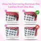Tutorial showing the correct way to remove [NO GLUE] Afterblush self-adhesive cluster lashes from the tray.