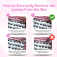 Tutorial showing the correct way to remove [NO GLUE] Petaline self-adhesive cluster lashes from the tray.