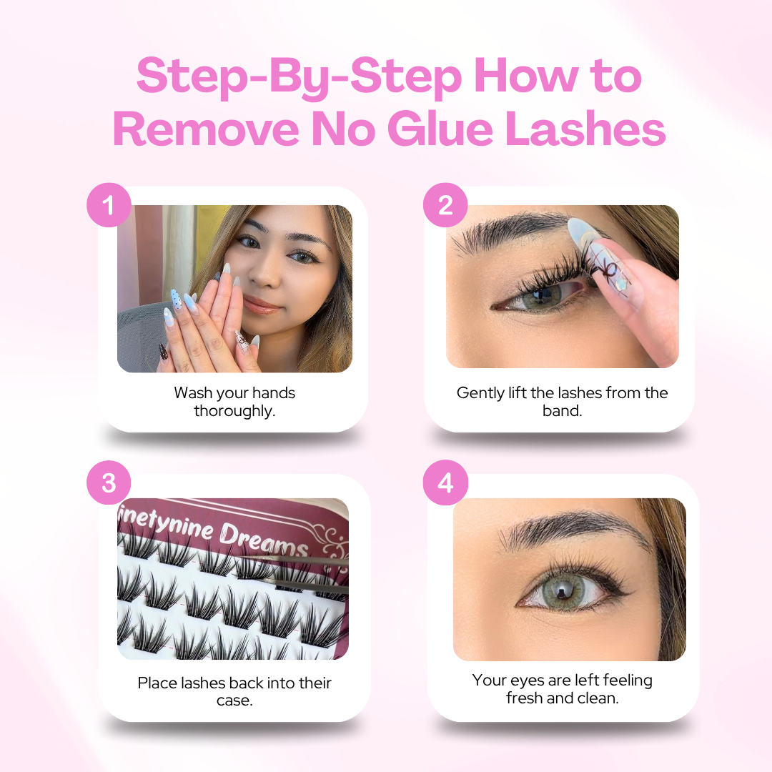 petaline-self-adhesive-cluster-lashes.jpg
Step-by-step guide for safely removing [NO GLUE] Petaline self-adhesive cluster lashes after wear.