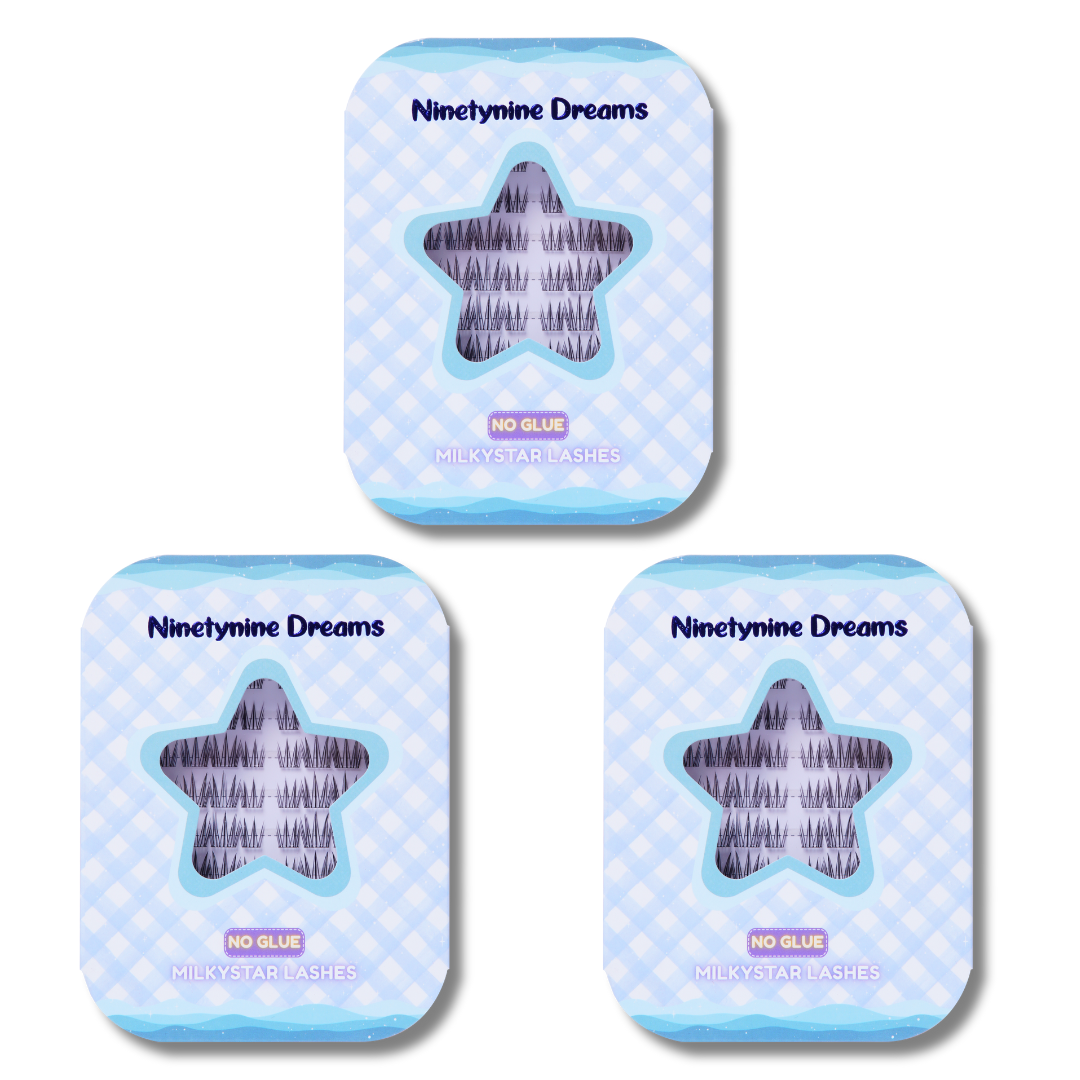 Three pack bundle of No Glue Milkystar Lashes