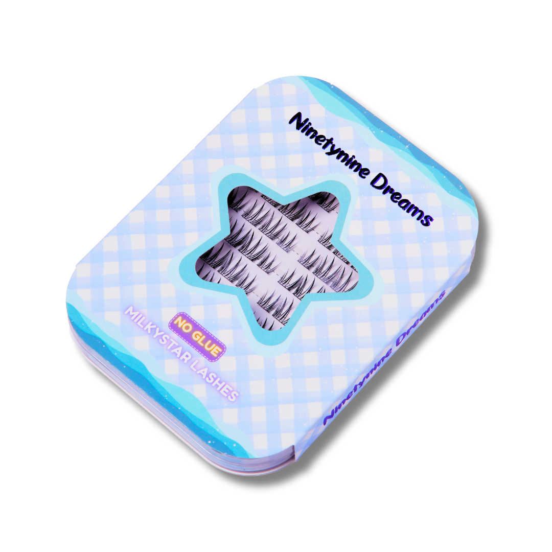 Angled view of No Glue Milkystar Lashes packaging