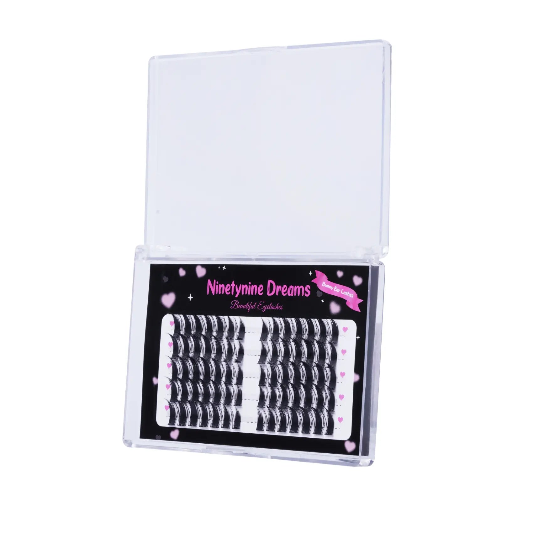 70PCs Bunny Ear Lashes - Ninetynine Dreams photo of product with open tray.