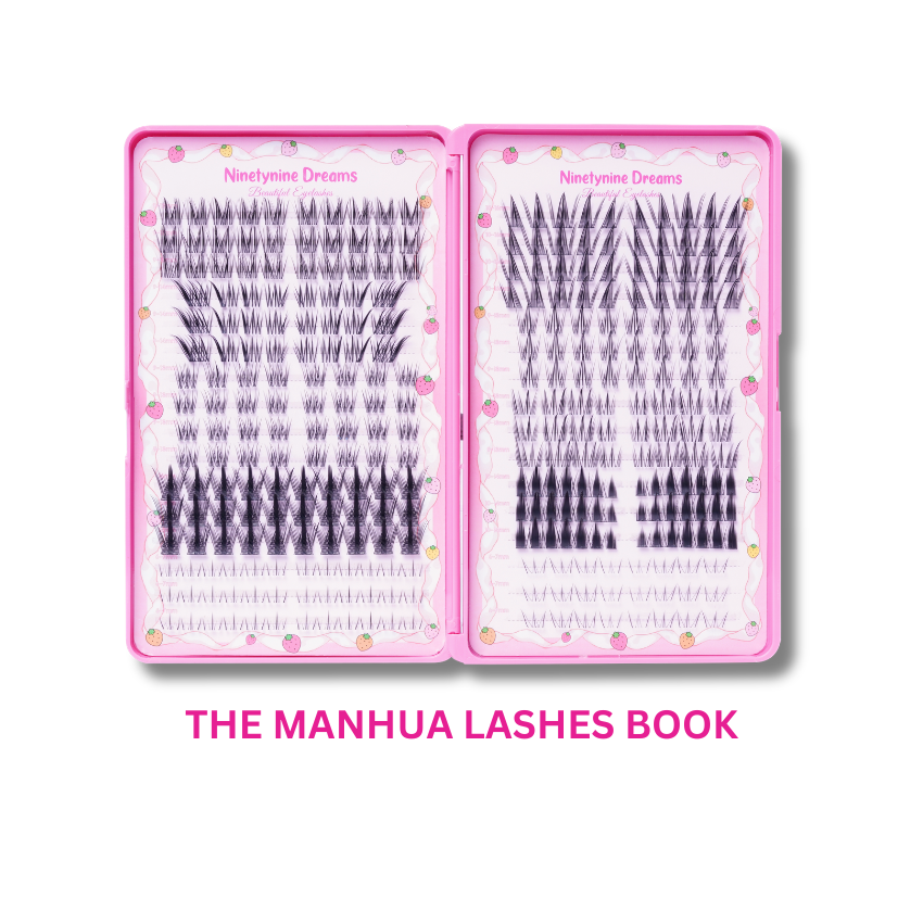 Ninetynine Dreams Manhua Lashes Book with 10 styles of anime inspired lash clusters