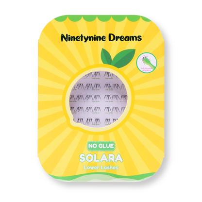Ninetynine Dreams No Glue Solara Lower Lashes self-adhesive lower lash pack with lemon-themed packaging