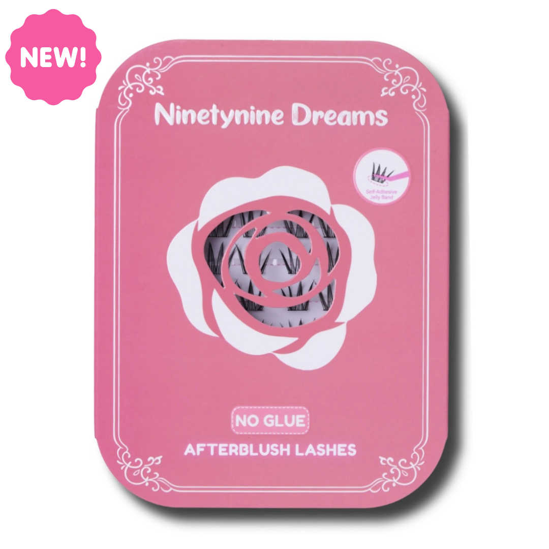 [NO GLUE] Afterblush self-adhesive cluster lashes in the signature reusable storage case.