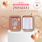 Features and benefits of No Glue Bisca Lower Lashes including self-adhesive technology, lightweight comfort, and reusable wear