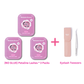 Three-pack bundle of [NO GLUE] Petaline self-adhesive cluster lashes with precision eyelash tweezers.
