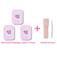 Three-pack bundle of [NO GLUE] Pinkwhisper self-adhesive cluster lashes with precision eyelash tweezers.