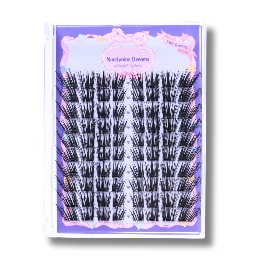 Ninetynine Dreams Pixie Lashes 80PCS DIY lash clusters with lightweight wispy manhua-inspired lash segments.