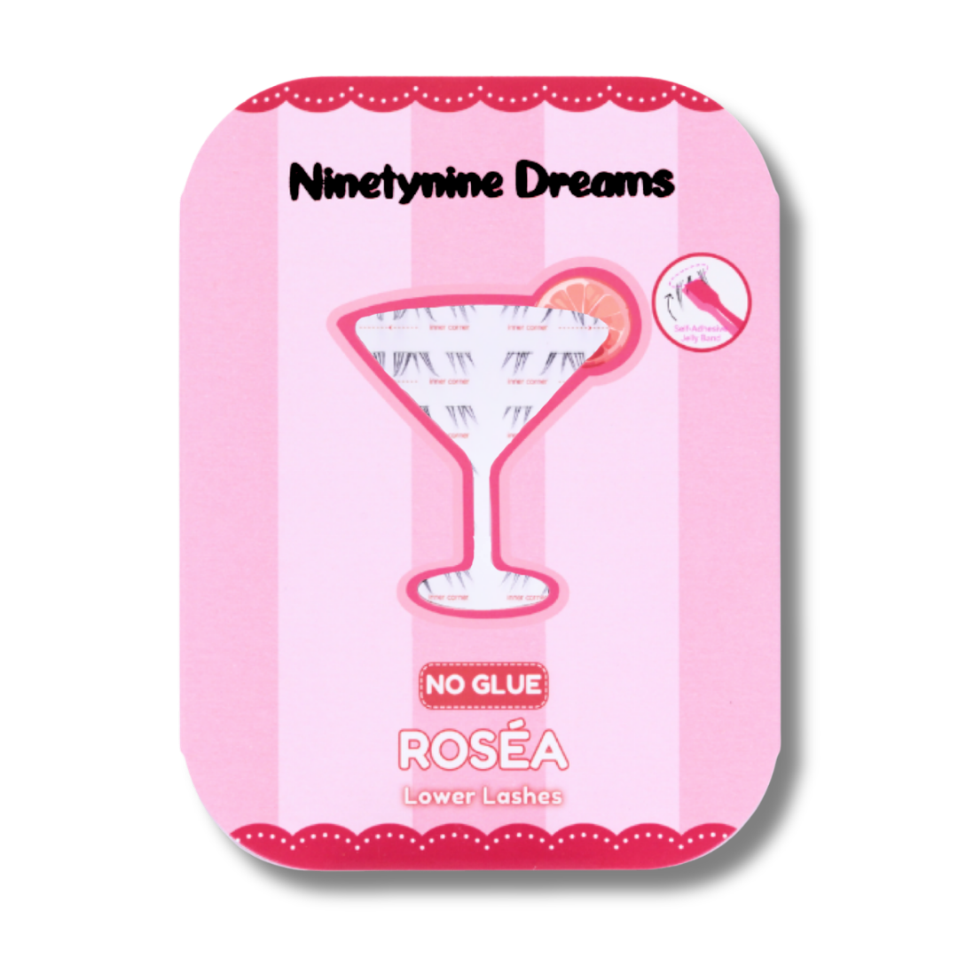 Roséa No Glue Lower Lashes product packaging by Ninetynine Dreams.