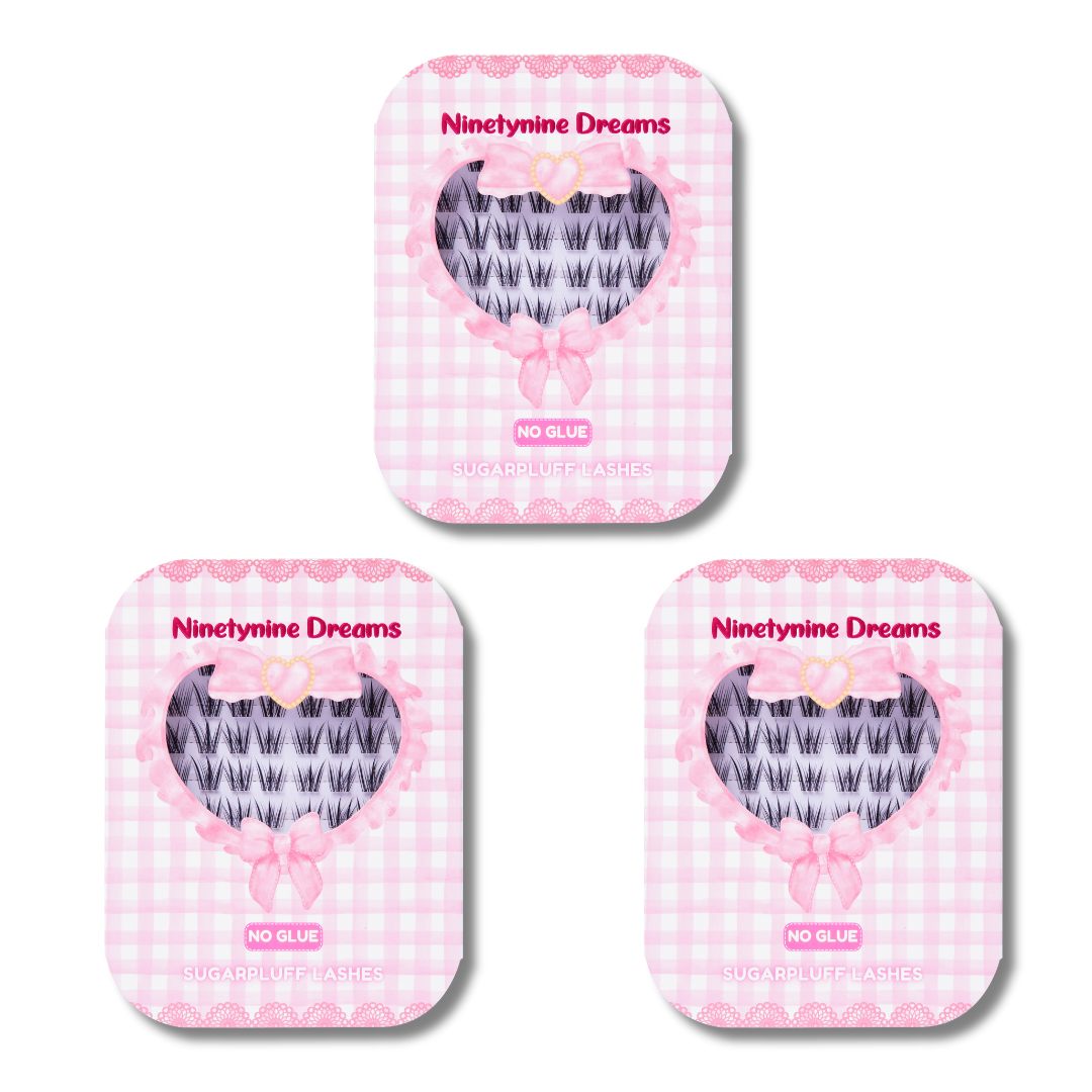 Three pack bundle of No Glue Sugarpluff Lashes
