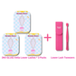 Three-pack bundle of Vella No Glue Lower Lashes with precision lash tweezers.