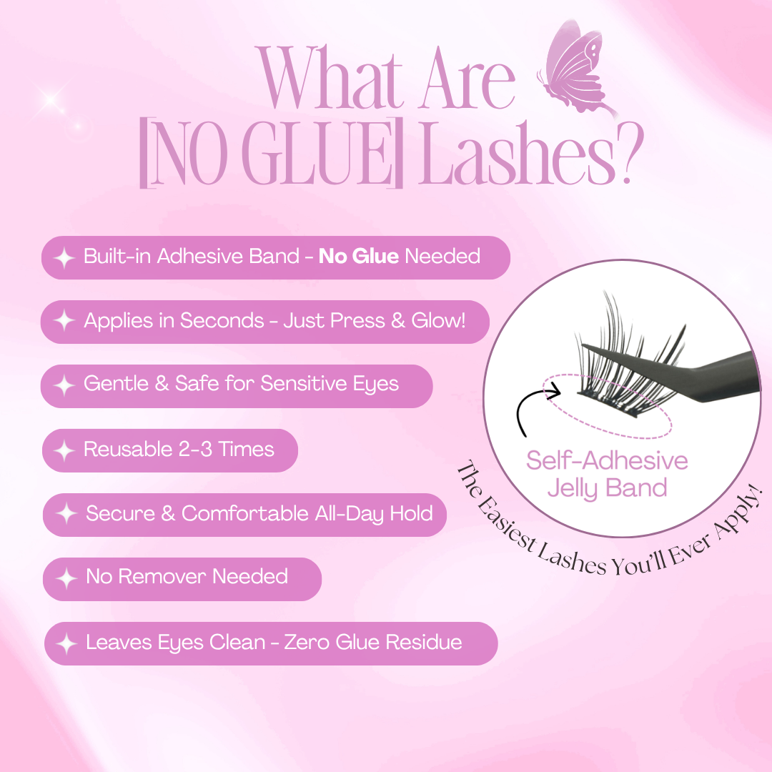 petaline-self-adhesive-cluster-lashes.jpg
Infographic explaining how [NO GLUE] Petaline self-adhesive cluster lashes work and the benefits of the no glue jelly band.