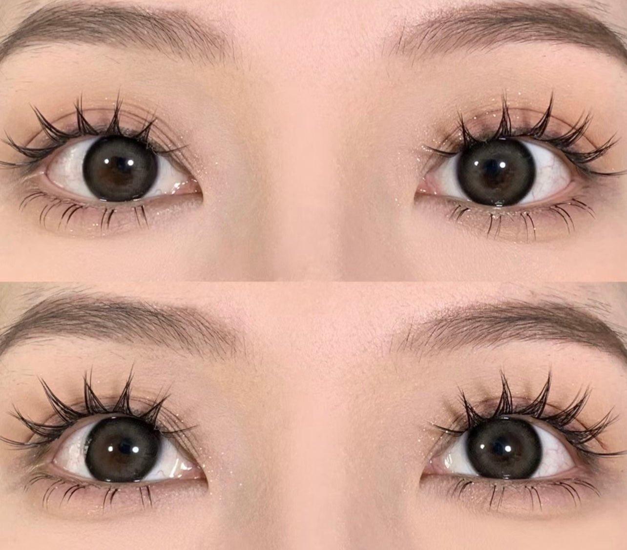 Close-up of both eyes wearing 5 Pairs Manga Lashes, highlighting their bold spikes and even spacing for a striking manga-inspired style