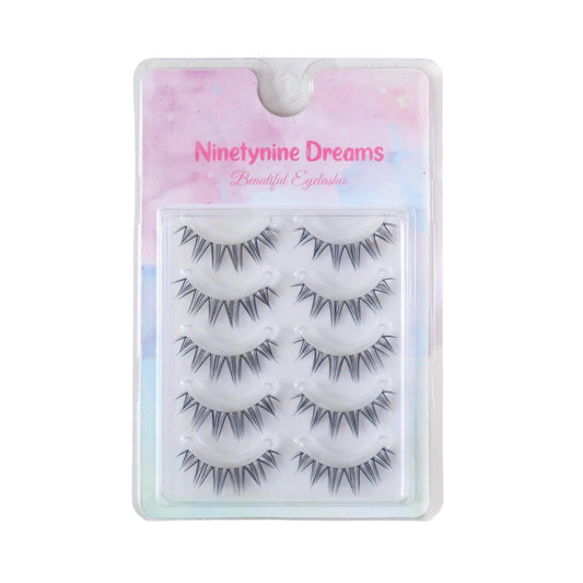 5 Pairs Manga Lashes, featuring a bold and spiky design with 10-15mm length, perfect for creating an anime-inspired eye look with a dramatic flair