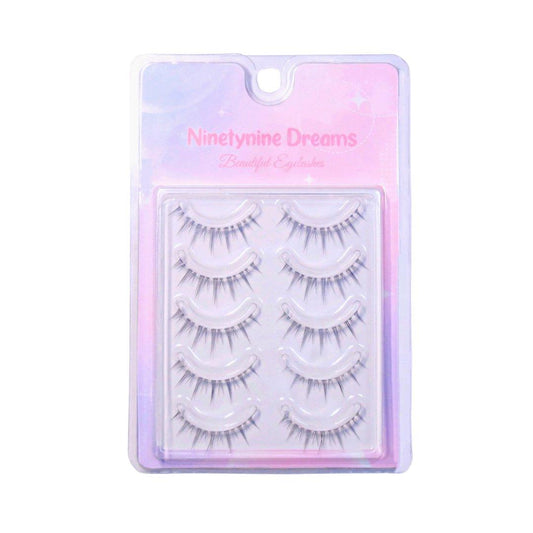 5 Pairs Natural Lashes, featuring a soft, lightweight design with 8-12mm length, perfect for an everyday, subtle enhancement